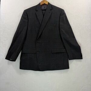 LRL Ralph Lauren 2-pcs Suit Gray Check Coat Blazer 50R Pants 44X30 2-Button EUC